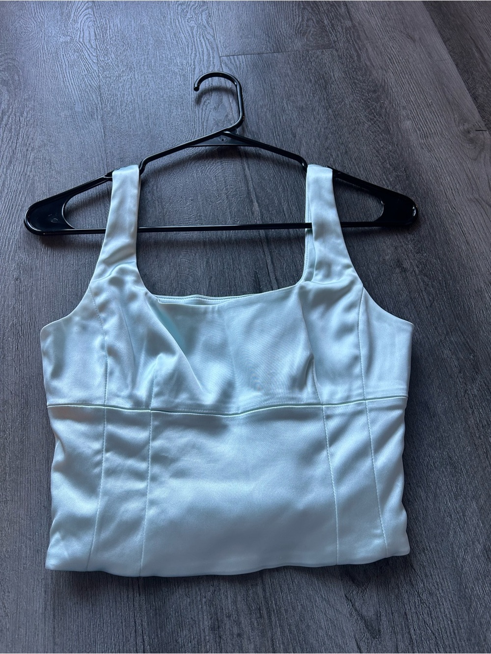 Aritzia Women’s Square Neck Cropped Tank Top in Light Blue